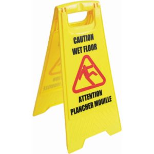 Bilingual Caution Floor Sign
